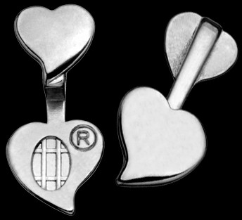 New Sealed 25 pack AANRAKU Medium Silver Plated Heart Double Pendant Bails 