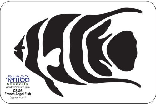 Wardell Glass Fusing Tattoo Stencil Fish School Plate #RW209 