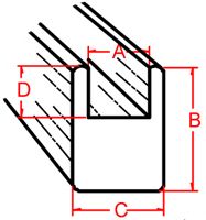 LC-190-Cascade Corner Lead Came Flat 90 Degree